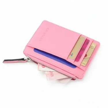 Wallet Mini PU Leather Card Holders Card Slots Purse Small Men Wallet Women Zipper Coin Pocket Ultra Thin Wallet Cardholder 6