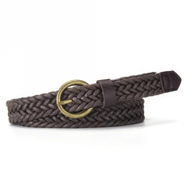 Wax rope woven thin belt women, non-perforated design belt, suit shirt accessories, dress fashion belt LR2133 5