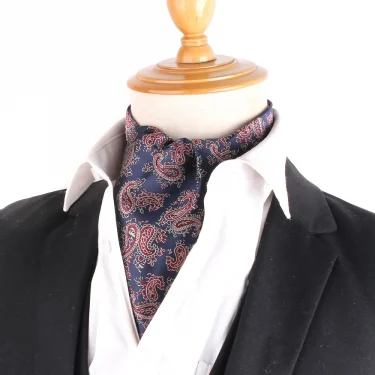 Jacquard Floral Paisley Cashew Tie Wedding Formal Cravat Ascot Scrunch Self British Gentleman Polyester Neck Tie For Men Luxury 2