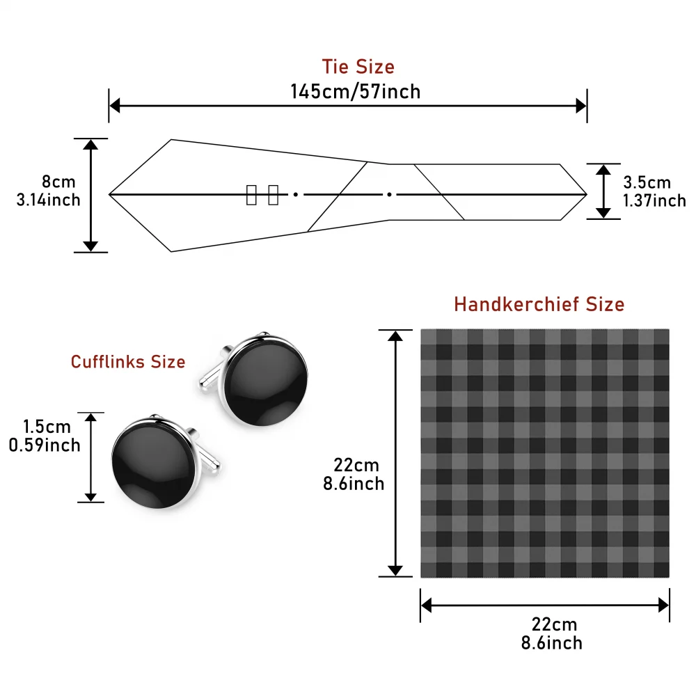 Hot Sale 8 cm Grey Plaid Tie Pocket Squares Set Necktie For Man Suit Accessories Fit Group Weeding Gravatas 2