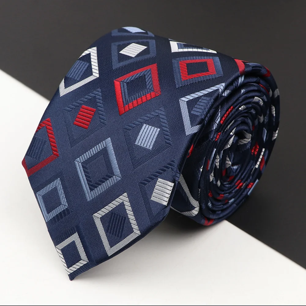New Men's Classic Luxury Tie 8cm Striped Paisley Plaid All-Match Jacquard Necktie For Business Wedding Prom Daily Wear Accessory 3