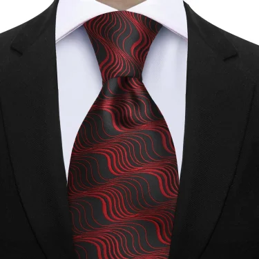 Luxury 7CM Floral Mens Necktie Wave Stars Ties For Man Groom Groomsman Jacquard Woven Ascot Formal Business Party Accessories 2