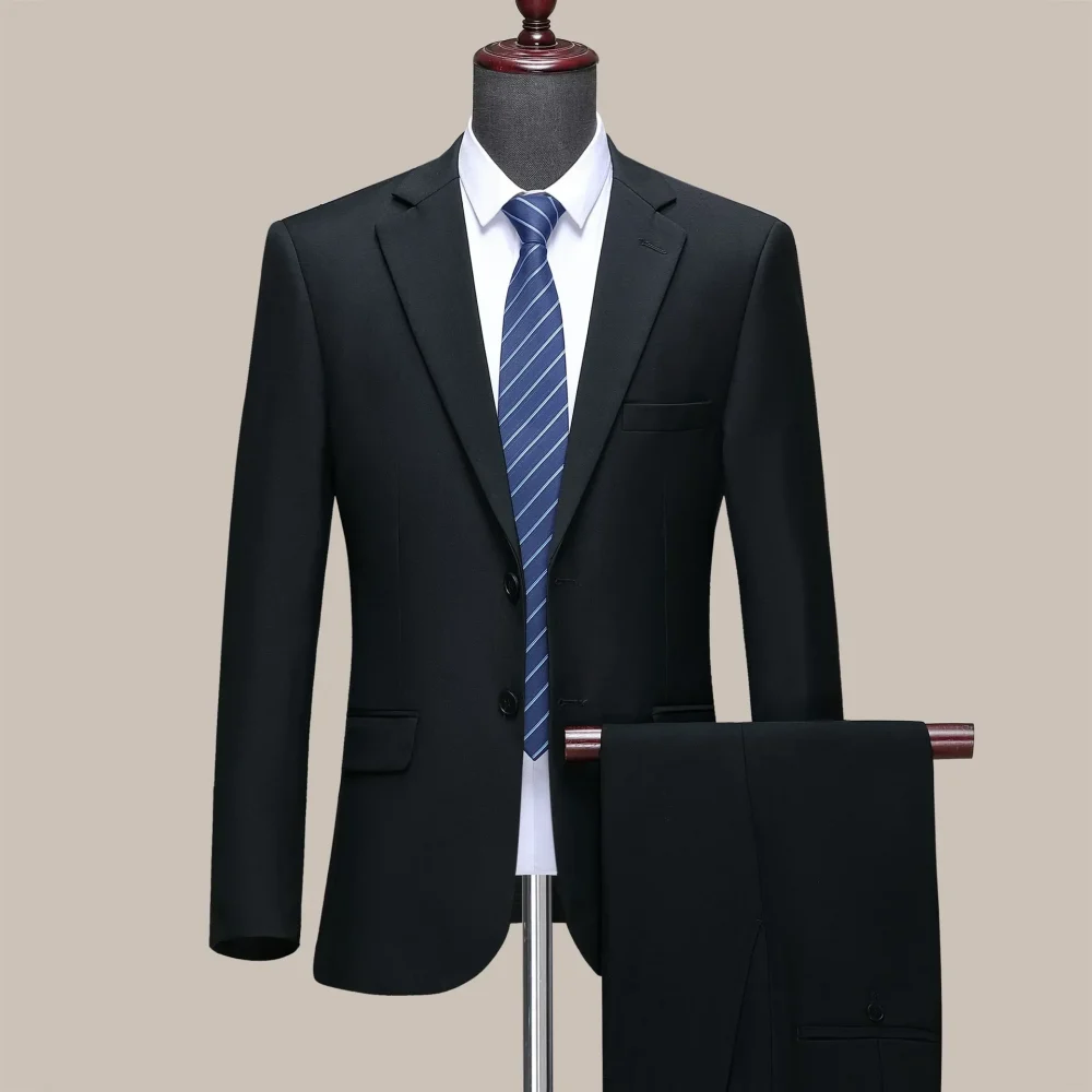 Suit S-8XL (Blazer+ Trousers) Men's Fashion Business Plus Size Gentleman's Casual Shirt for Work Slim-fit Wedding Formal Suit 4
