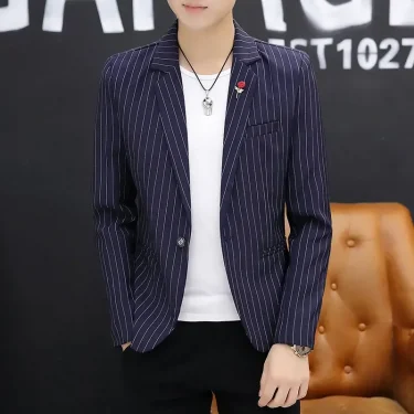 Short Thin Man Suits and Blazers Party Red Slim Fit Cropped Coats Jacket for Men Luxury Designer High Quality Casual Original 3