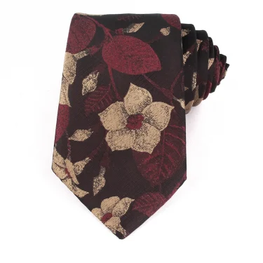 NEW 8cm Wide Tie For Man Jacquard Necktie Luxury Flower Business Neck Tie Suit Cravat Dark Red Ties For Wedding Party Men Gift 4