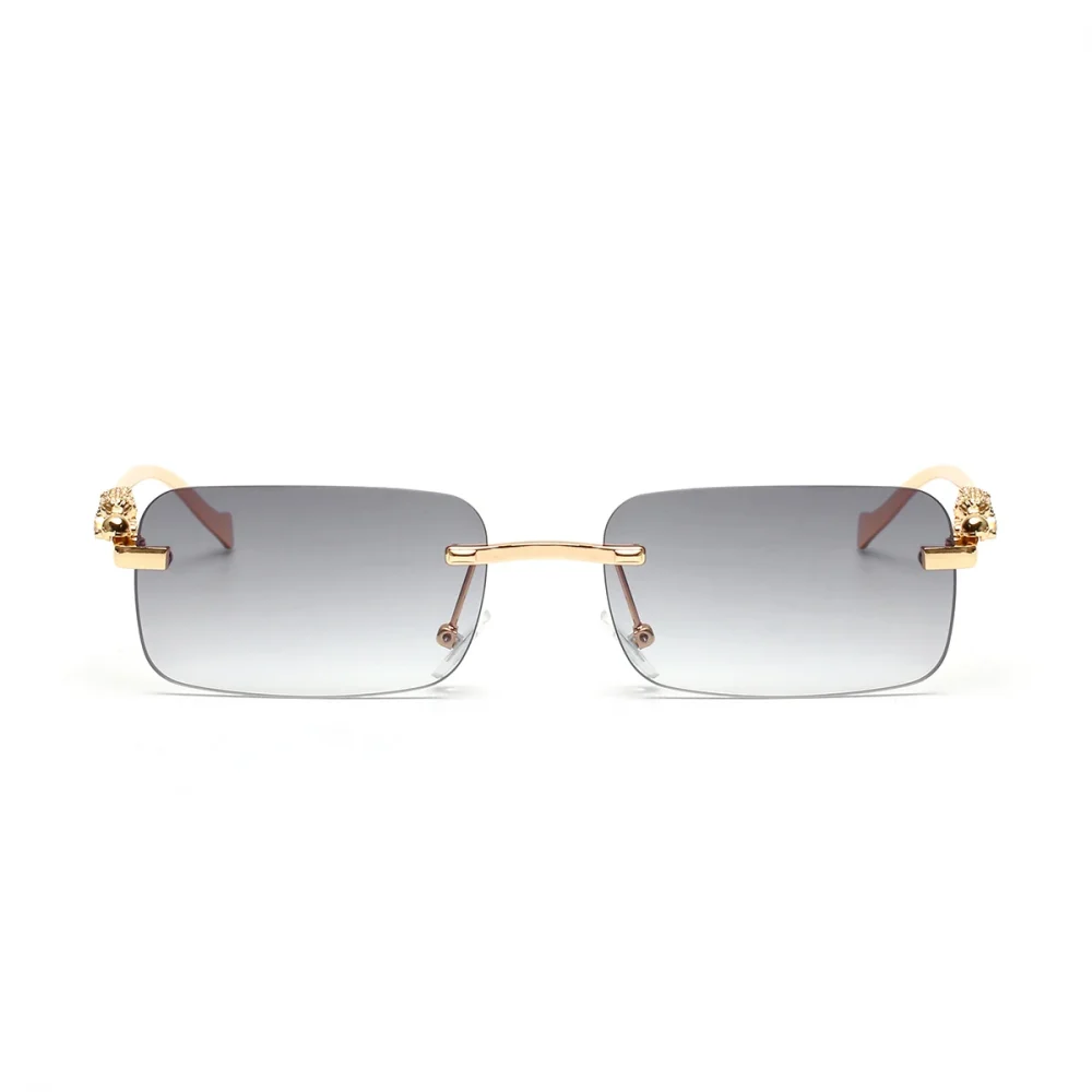 Ruiao rimless sunglasses UV400 fashion square metal glasses for men women designer man's brand sun glasses shades for outdoor 4