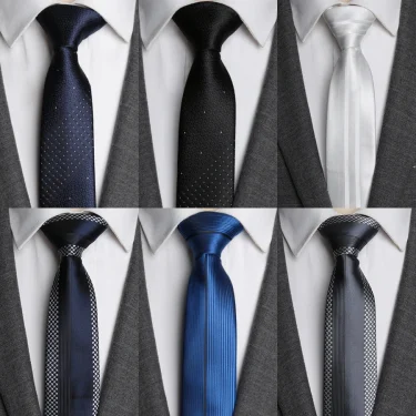 Mens Ties Luxurious Slim Necktie Stripe Tie for Men Business Wedding Jacquard Tie Male Dress Shirt Fashion Bowtie Gift Gravata 5