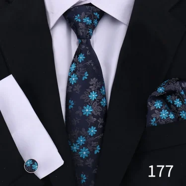 Tie For Men Classic Plaid Handkerchiefs Red Necktie Cufflinks For Men Blouse Business Wedding Accessories Women Collar Man Gift 3