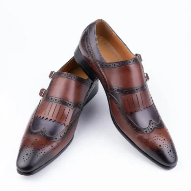Luxury Men Formal Casual Shoes Party Business Office Suits Zapatos De Vestir Hombre Monk Strap Comfortable Casual Loafer Shoe 1