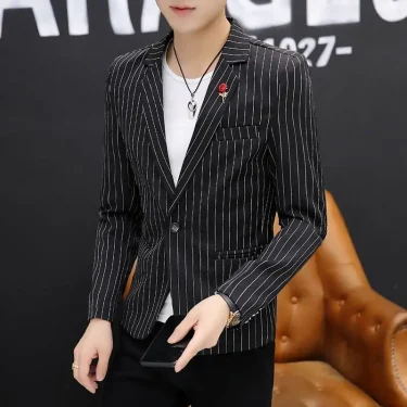 Short Thin Man Suits and Blazers Party Red Slim Fit Cropped Coats Jacket for Men Luxury Designer High Quality Casual Original 4