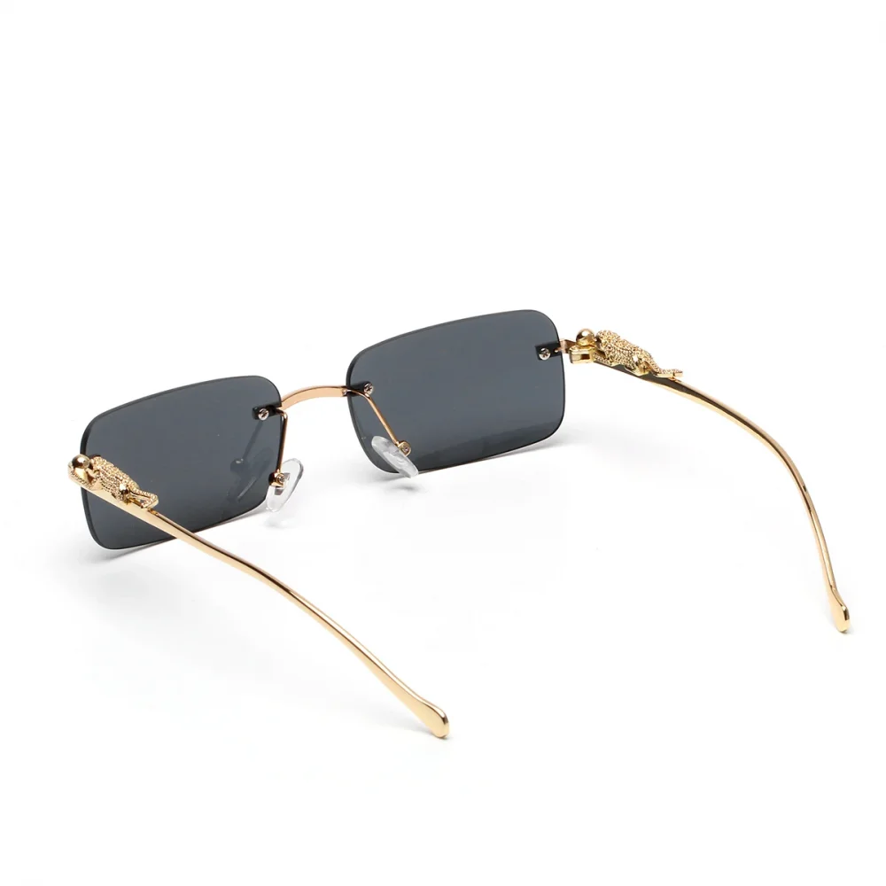 Ruiao rimless sunglasses UV400 fashion square metal glasses for men women designer man's brand sun glasses shades for outdoor 6