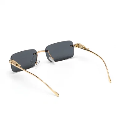 Ruiao rimless sunglasses UV400 fashion square metal glasses for men women designer man's brand sun glasses shades for outdoor 6