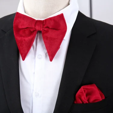 Fashion Velvet Big Bowties Flannelette Large Size Bow Ties For Men Formal Dress Handkerchief Wedding Party Tuxedo Groom Bow Knot 4
