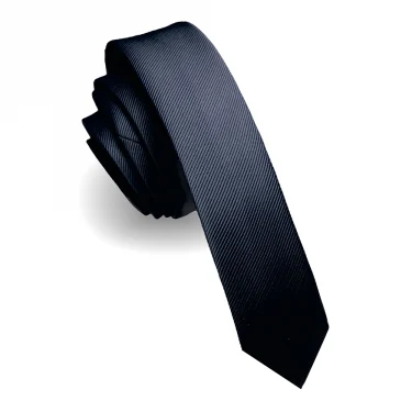KAMBERFT Fashion Casual 4cm Slim Silk Tie Solid Color Black Red Ties Handmade Men Woven Skinny Necktie For Wedding Party 4