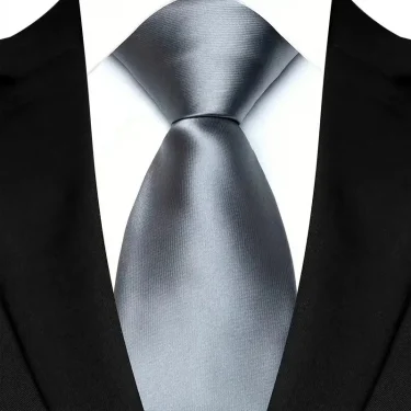 Luxury 8CM Mens Necktie Gray Sliver Color Dot Stripes Solid Tie For Man Groom Jacquard Woven Neck Tie For Business Wedding Party 4