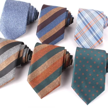Mens Fashion Wide Slant Stripe Hand-tied Tie Striped Jacquard Neck ties for Groom Perfect for Business Work Wedding Banquet 1