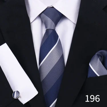 Tie For Men Classic Plaid Handkerchiefs Red Necktie Cufflinks For Men Blouse Business Wedding Accessories Women Collar Man Gift 5