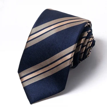 High-quality Wedding Ties For Men Fashion New Style Blue Strip Print Neckties Daily Office Apparel Accessories Gift For Man 4