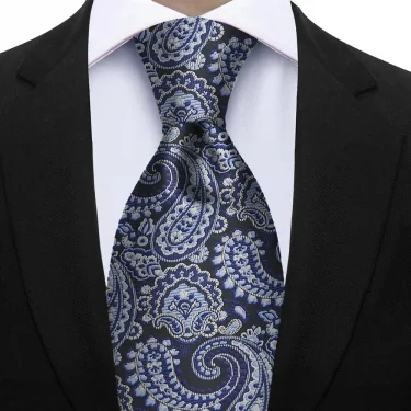 Luxury 7CM Floral Paisley Necktie Green Blue Ties For Man Groom Groomsman Jacquard Woven Ascot Formal Business Party Accessories 6