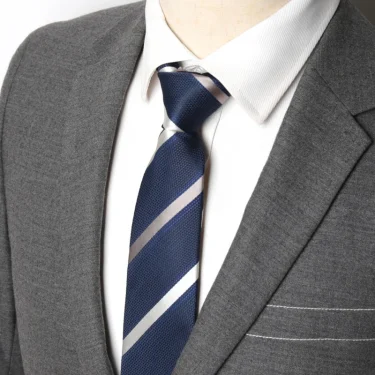 Tie Gravatas Fashion Jacquard Woven 7 Cm Necktie Wedding Accessories Dark Blue Man Stripe Fit Group Party Office Dropshipping 6