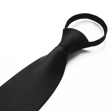 Black Simple Clip on Tie Security Tie Doorman Steward Matte Black Funeral Ties for Men Women Students Neck Ties Fake Collar 5