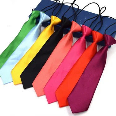 Wedding Ties School Satin Black Solid Neck Bow Tie Plain Fancy Pre-Tied KIDS Boys Classic Childrens Elastic 1