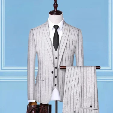 2025 Slim-Fit Three-Piece Suit Vest Trousers Set High-End Boutique British Wedding Party Trend Casual Formal Dress 5