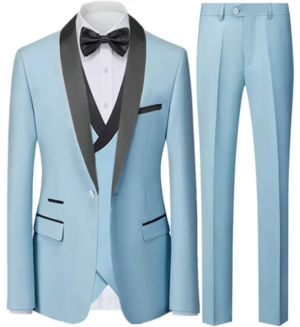3 Pieces Set Blazers Jacket Vest Pants / Fashion Men Casual High Quality Business Slim Groom Wedding Formal Suit Coat Trousers 5