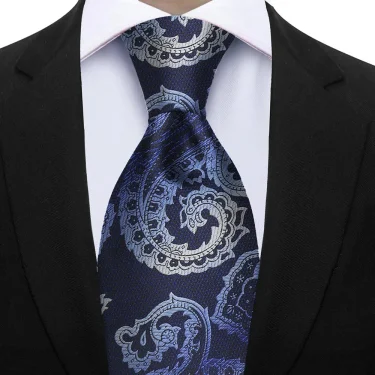 Luxury 7CM Floral Paisley Necktie Green Blue Ties For Man Groom Groomsman Jacquard Woven Ascot Formal Business Party Accessories 2
