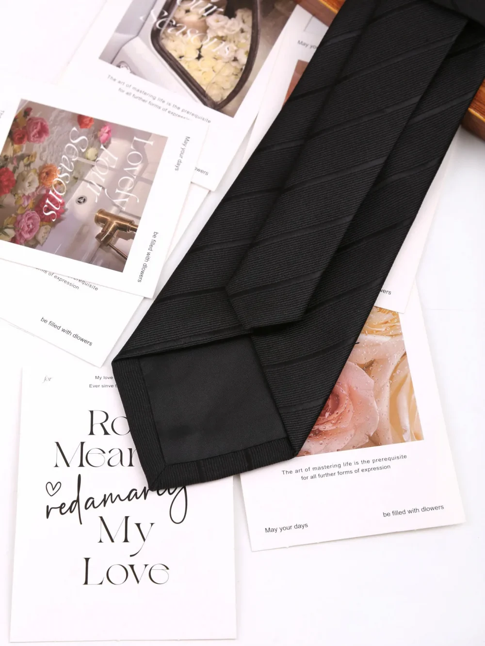 New 8CM Men Ties Necktie Striped Plaid Black Navy Ties For Man Groom Jacquard Woven Neck Tie For Business Wedding Party Outfit 6