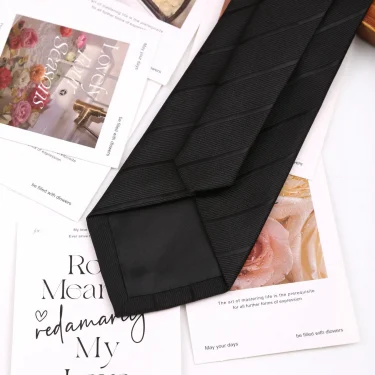 New 8CM Men Ties Necktie Striped Plaid Black Navy Ties For Man Groom Jacquard Woven Neck Tie For Business Wedding Party Outfit 6