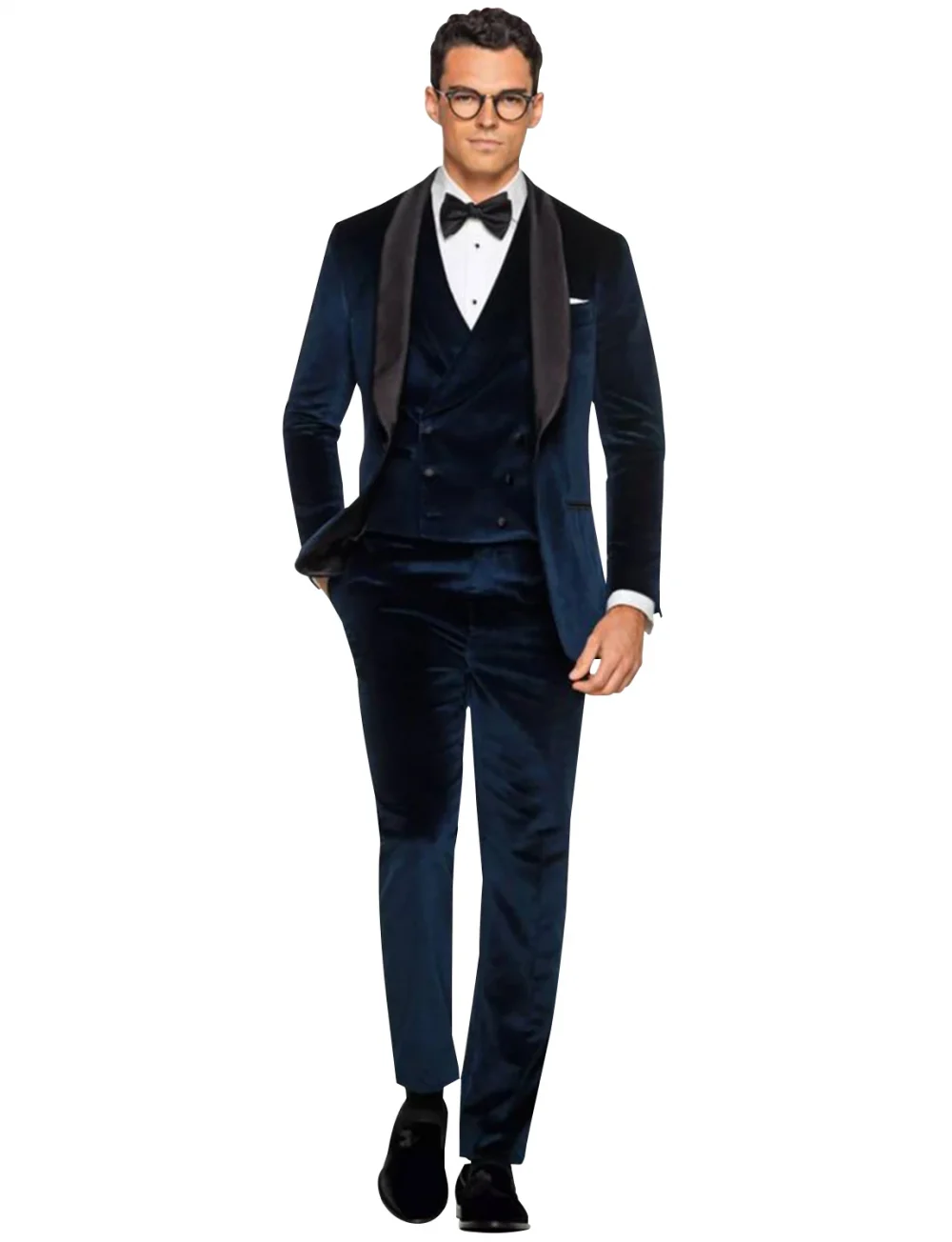 Men's Suit Velvet Shawl Lapel Jacket and Vest Pants tuxedos men suits wedding prom suits 1