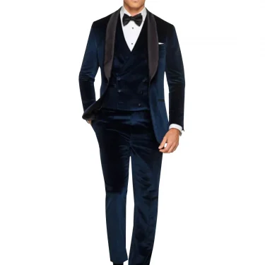 Men's Suit Velvet Shawl Lapel Jacket and Vest Pants tuxedos men suits wedding prom suits 1