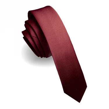 KAMBERFT Fashion Casual 4cm Slim Silk Tie Solid Color Black Red Ties Handmade Men Woven Skinny Necktie For Wedding Party 3