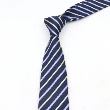 New Men's Tie Classic Red Blue Black Solid Color Stripe 7cm Jacquard Necktie Daily Wear Business Formal Wedding Tie Gift For Men 6