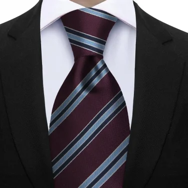 Luxury 7CM Striped Mens Necktie Sage Green Ties For Man Groom Groomsman Jacquard Woven Ascot Formal Business Party Accessories 5