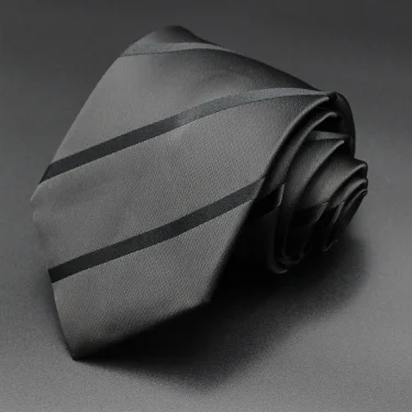 Luxury Black Colors 8CM Men's Necktie Paisley Striped Jacquard Cravat Business Ties For Man 6