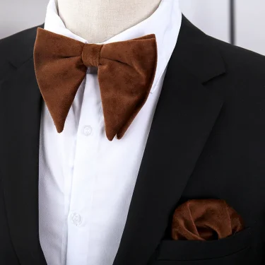 Fashion Velvet Big Bowties Flannelette Large Size Bow Ties For Men Formal Dress Handkerchief Wedding Party Tuxedo Groom Bow Knot 2