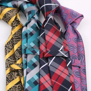 Fashion Men's Classic Stripes Plaid Tie Luxury 8cm Jacquard Neck Tie Necktie For Men Business Wedding Party Daily Wear Accessory 3