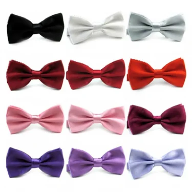 Classic Men Bowtie Boys Grils Children Bow Tie Fashion Solid Color Green Red Black White Green Wedding Ties Accessories 1