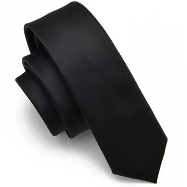 Black Simple Clip on Tie Security Tie Doorman Steward Matte Black Funeral Ties for Men Women Students Neck Ties Fake Collar 6