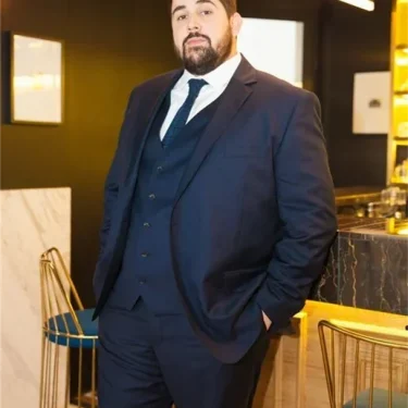 3 Pieces Extra Large Size Navy Blue Suits For Men Wedding Groom Tuxedos Prom Sets Business Male Blazer Trajes De Hombre 2