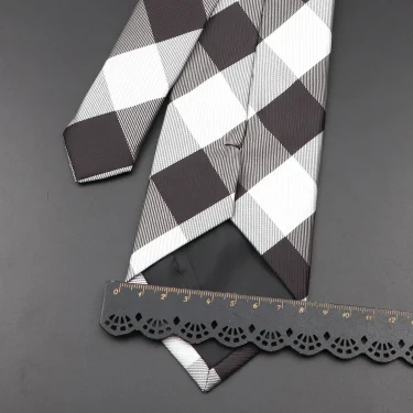 New Men's Classic Plaid Tie Luxury Stripe 8cm Jacquard Necktie All-Match Cravat For Business Wedding Party Daily Wear Accessory 5