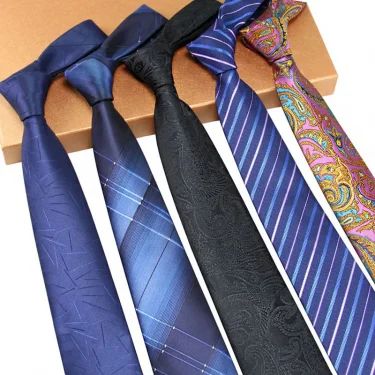 Polyester Jacquard 7cm Fashion Stripe Plaid Formal Business Tie 1