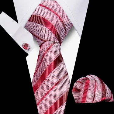 Tie Men Business Necktie Set Classic Plaid Cufflinks Handkerchief For Suit Wedding High Quality 3pcs Ties Sets Formal Gravata 5