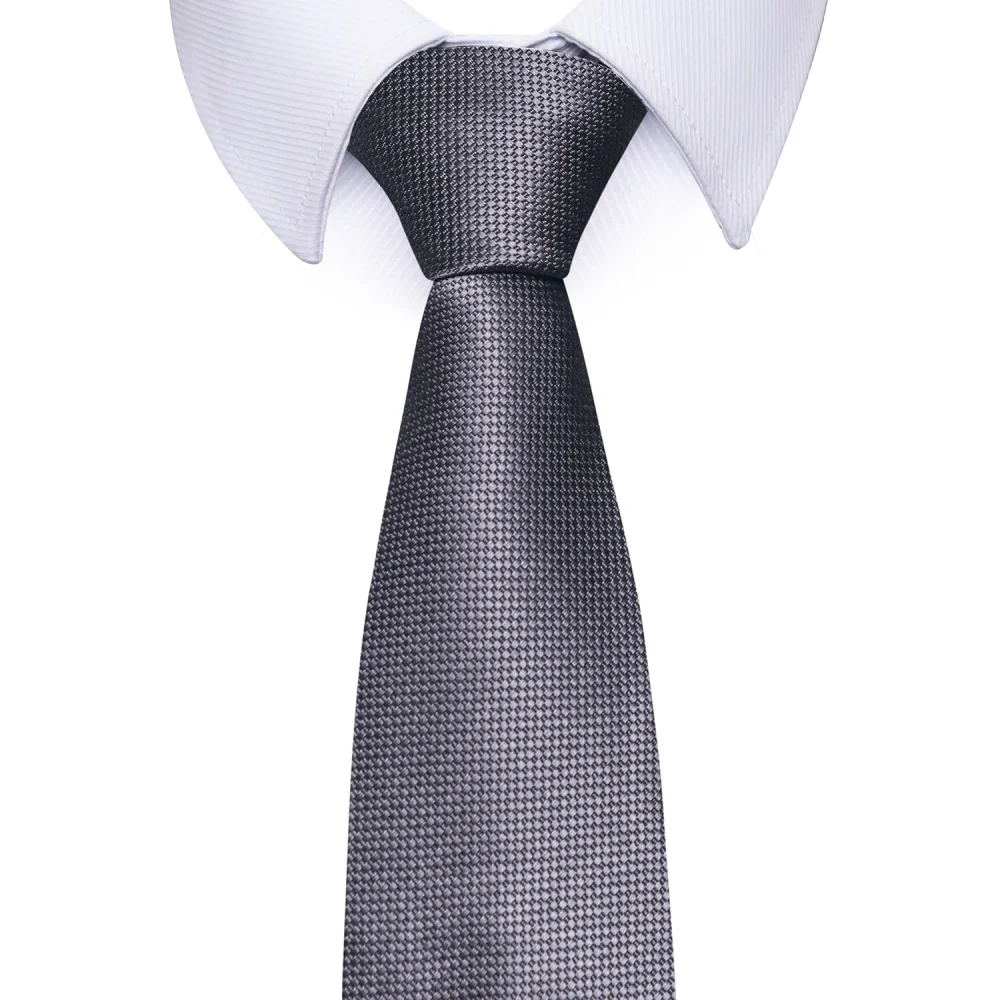 Brand Classic Grey Plaid 8 cm Silk Tie For Men Suit Accessories Wedding Gravatas Fit Workplace Birthday Gift 4