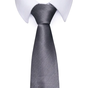 Brand Classic Grey Plaid 8 cm Silk Tie For Men Suit Accessories Wedding Gravatas Fit Workplace Birthday Gift 4