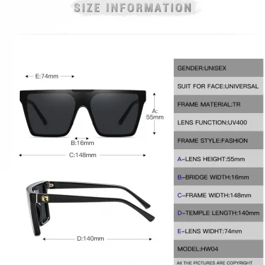 HEAT WAVE luxury brand design one-piece fashionable glasses for men and women cross-border driving sunglasses HW04 eyewear 5