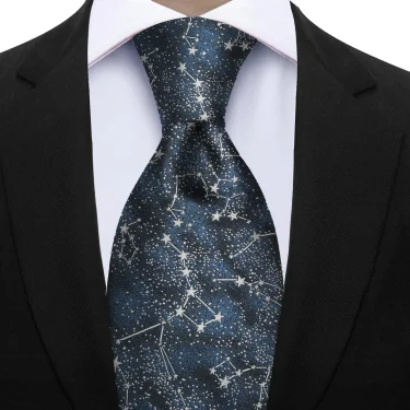 Luxury 7CM Floral Mens Necktie Wave Stars Ties For Man Groom Groomsman Jacquard Woven Ascot Formal Business Party Accessories 6
