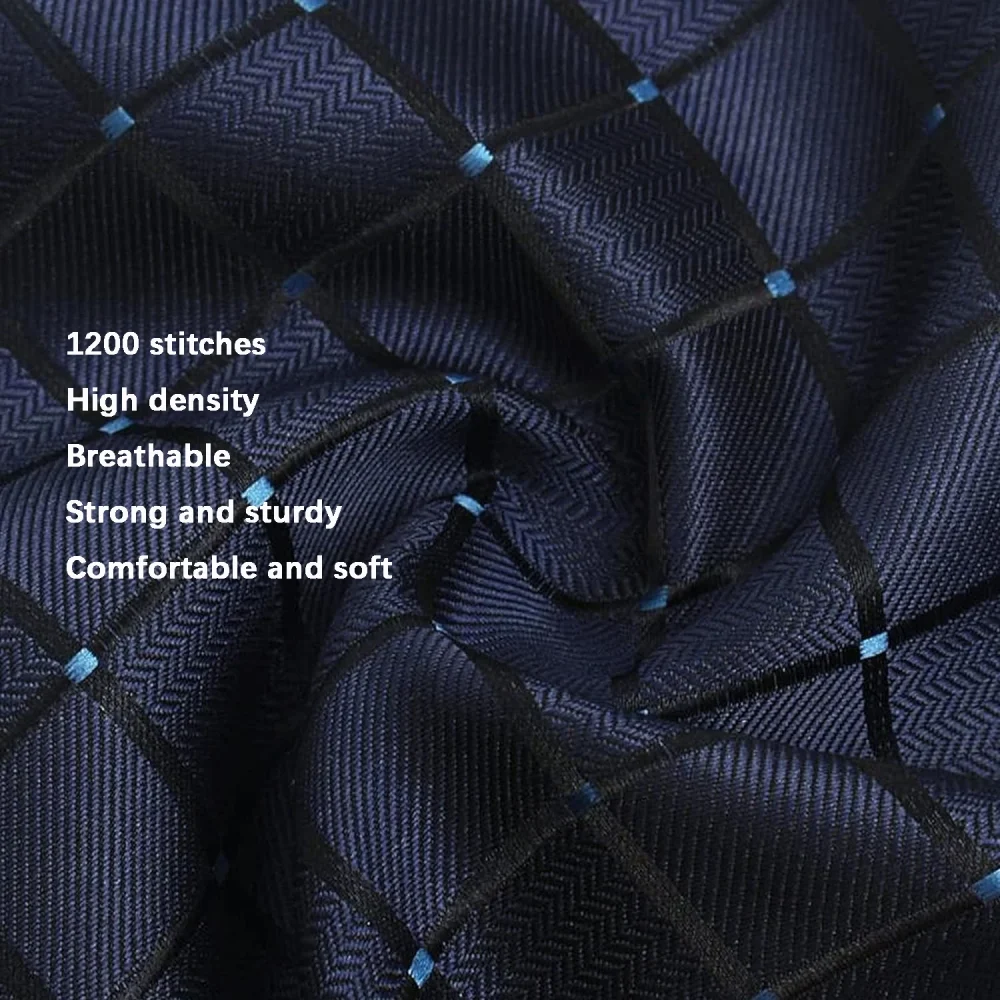 Luxury 8CM Men Silk Necktie Plaid&Check Ties Pocket Square Cufflink Tie Clip Gift box Set For Man Groom Formal Business Jacquard 4